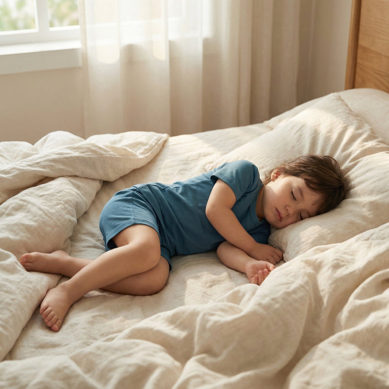 Boy sleeping in our boys pyjamas